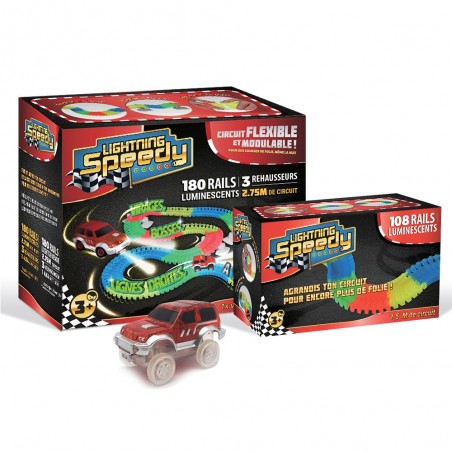 WEBW Houseware Circuit de Voiture de Course Flexible Voiture Lumineuse 