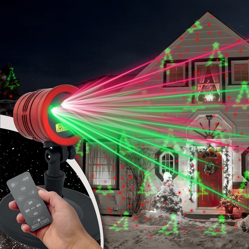 Projecteur Laser extérieur Laser de façade rouge et vert avec télécommande  - Lasers, projecteurs de noël - Décomania