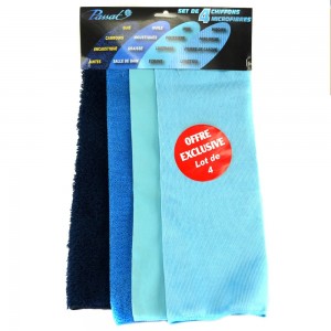 Set de 4 chiffons microfibres