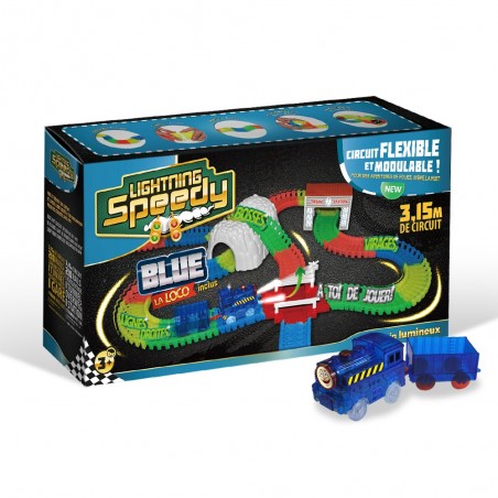 Train lumineux Lightning Speedy BLUE LA LOCO : 206 rails flexibles