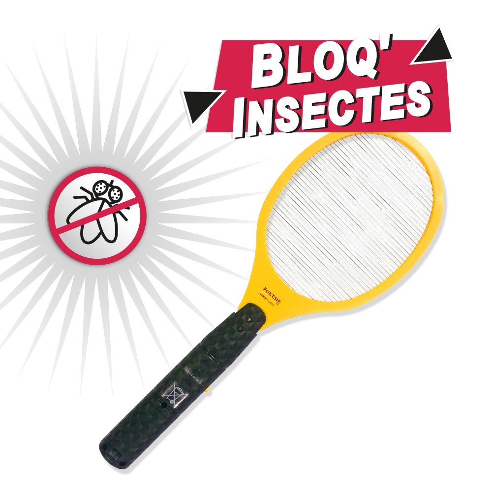 Raquette électrique Bloq'Insectes : raquette anti-insectes sans piles