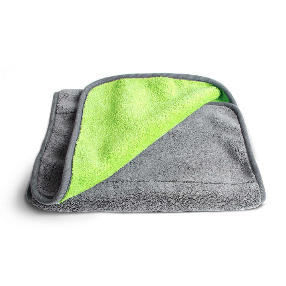 Gant de nettoyage en microfibre pour véhicule - Gris/Vert