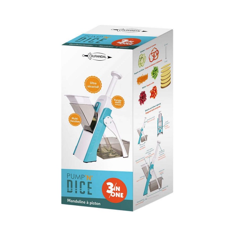 Mandoline à piston multifonction PUMP'N'DICE de DURANDAL