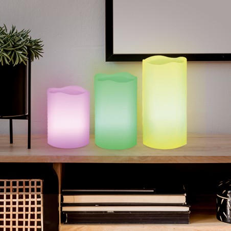 Coffret 3 bougies à LED parfumées avec télécommande vanille - RETIF