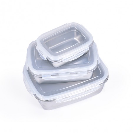 2 Boîtes Alimentaires Rectangulaires En Inox 316 - 4500 Ml Chacune, Couvercle étanche | Pour Conservation, Congélation, Préparation De Repas