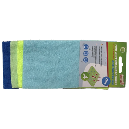 Lot de 4 chiffons antibactériens spécial écrans – Liseré Vert