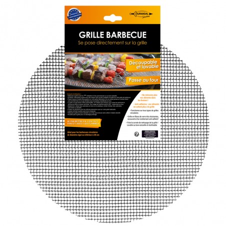 Grille ronde découpable, lavable et réutilisable pour barbecue et plancha