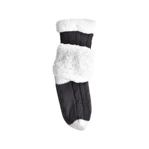 Chaussons chaussettes gris doublure sherpa pour enfants