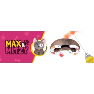 Jouet griffoir interactif en carton pour chat de Max&Mitzy