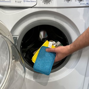 Lot 4 éponges réutilisables en microfibre recyclée VIRTU'O CLEAN machine à laver