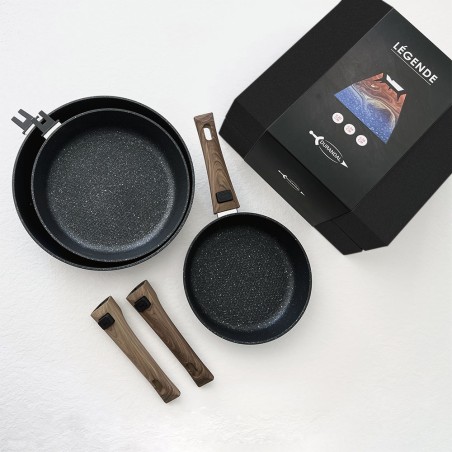 Batterie de cuisine 3 poêles  Légende à offrir
