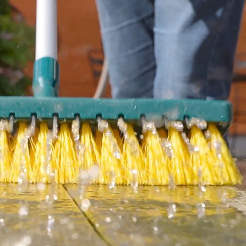 Balai Brosse Métallique Extérieur 30 Cm - Manche Rétractable, Robuste Pour Terrasse, Mauvaises Herbes