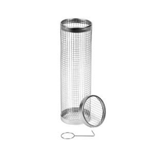 Grille cylindrique pour barbecue avec crochet à retourner