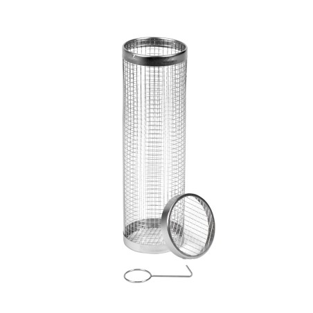 Grille cylindrique pour barbecue avec crochet à retourner
