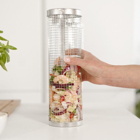 grille cylindre pour petits aliments au barbecue