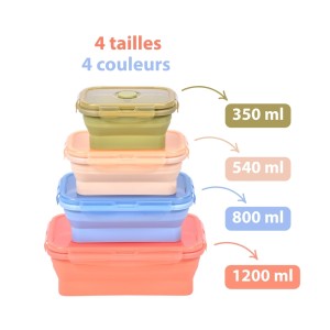 Lot 4 boîtes de rangement alimentaire Durandal