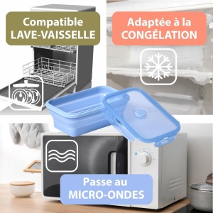 Boîte de conservation compatible congélateur et micro-ondes