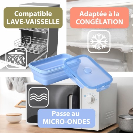 Boîte de conservation compatible congélateur et micro-ondes