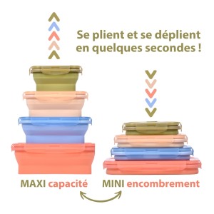 Boîte de rangement alimentaire pliables rangement optimisé