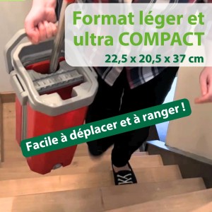 Serpillère avec seau léger facile à transporter