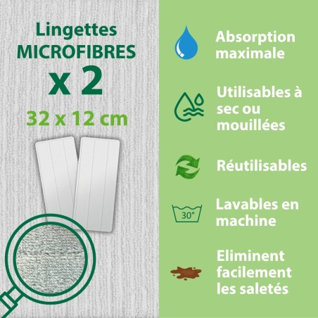 Lingettes microfibre pour balai serpillière Smart Mop Compact 360