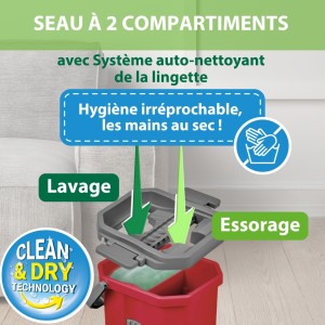 seau essoreur compact double compartiment