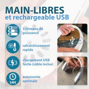 ventilateur de cou rechargeable USB