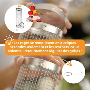 ouverture facile grille cylindrique pour barbecue