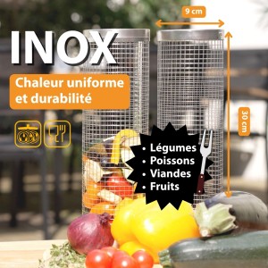 lot de 2 cages en inox pour grillades