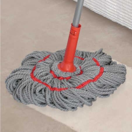 Serpillière à Essorage Intégré Magic Twist - Microfibre Ultra-absorbante, Manche Télescopique (115-72 Cm), Pour Sols Durs