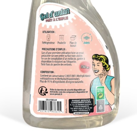 attention gel d'antan bicarbonate