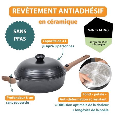 poêle 8-en-1 infinity revêtement céramique sans PFAS
