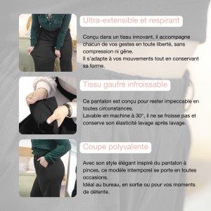 pantalon noir infroissable
