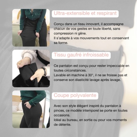 pantalon noir infroissable