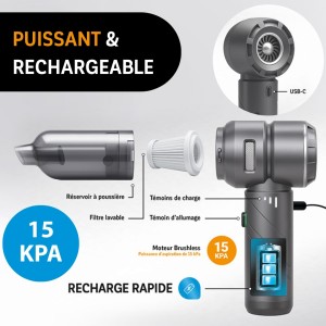 mini aspirateur puissant et rechargeable usb