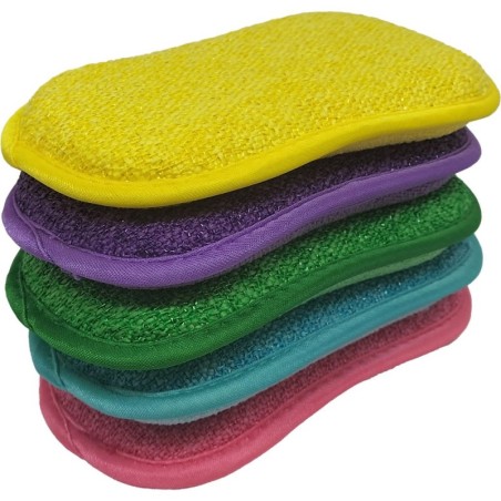 lot de 5 éponges double faces