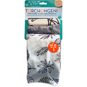BEST OF TV TORCHONGENIO - Lot de 3 torchons Super Absorbants à Motifs