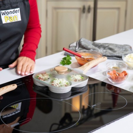 poêle à 4 compartiments pour cuisson à couvert