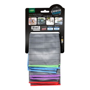 pack lot de 4 chiffons microfibre carbone