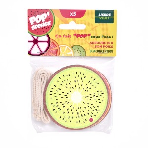 éponge compressée kiwi pop'sponge