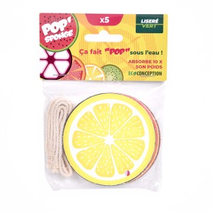 éponge compressée citron pop'sponge