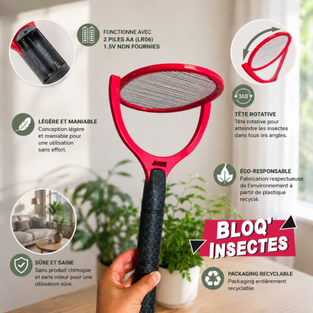 raquette pour éliminer instantanément les insectes