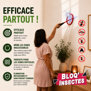 BLOQ'INSECTES Raquette électrique anti-insectes