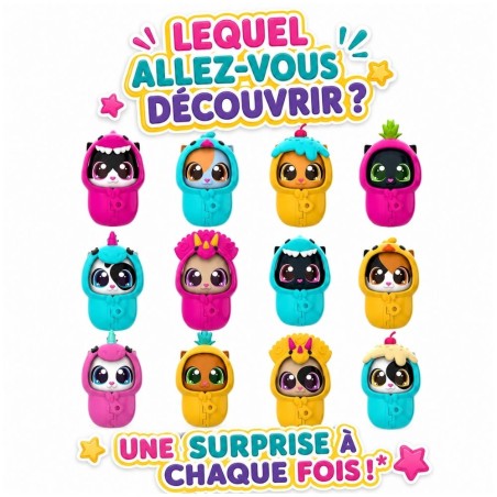 Capsules surprise multicolores avec figurines chats